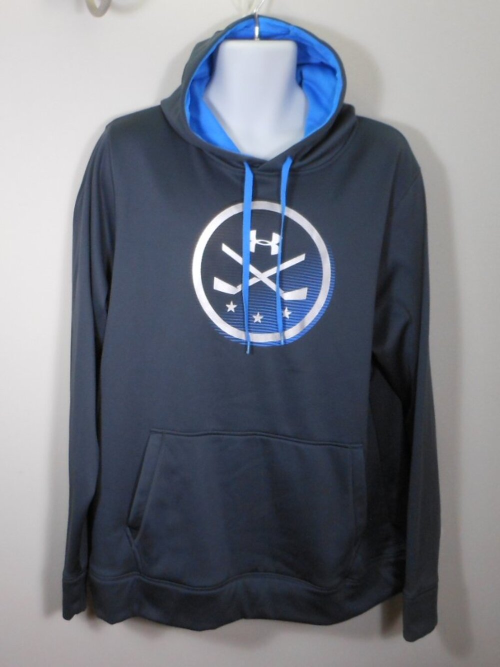 Under Armour Gold Gear gray pull over hoodie